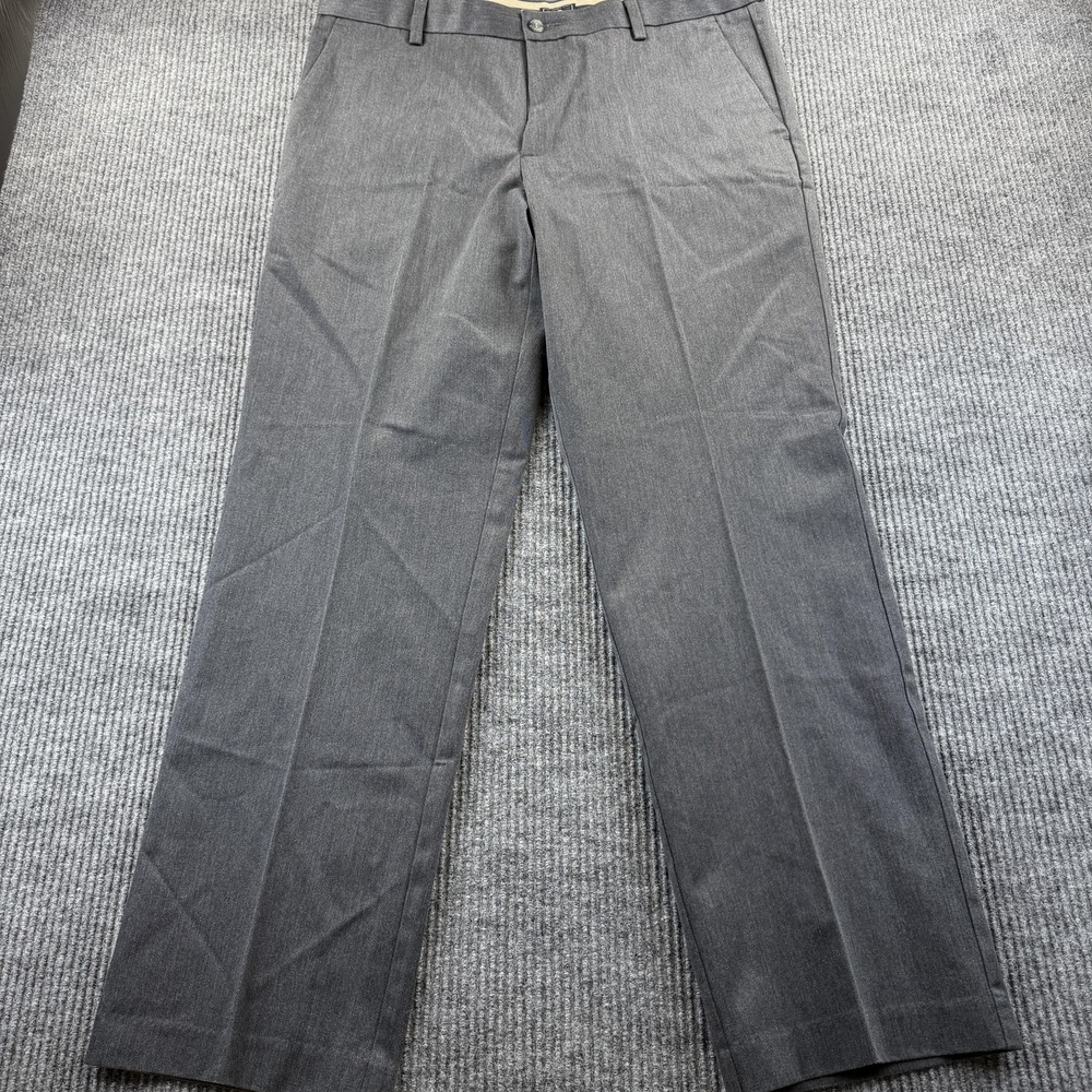 Dockers D2 Straight Fit Pants Mens 38 Gray Dress‎ Chinos Cotton Blend Casual